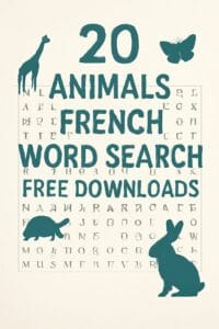 20 Animals French Word Search