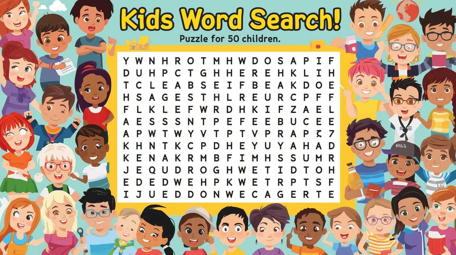 50-Kids Mixed Topic Word Search Puzzle Book Ready For KDP