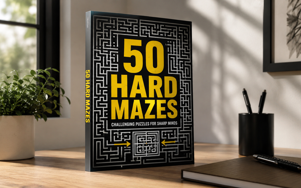 50 Hard Maze Puzzle Book Free Printable
