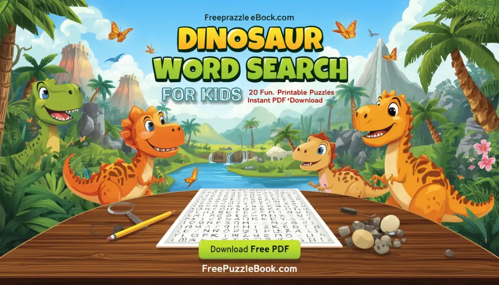 Free dinosaur word search for kids