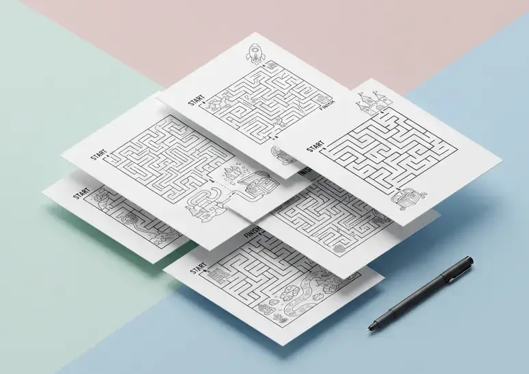 Download 100 Free Maze Worksheets for Kids Homeschooling Printable PDF 2