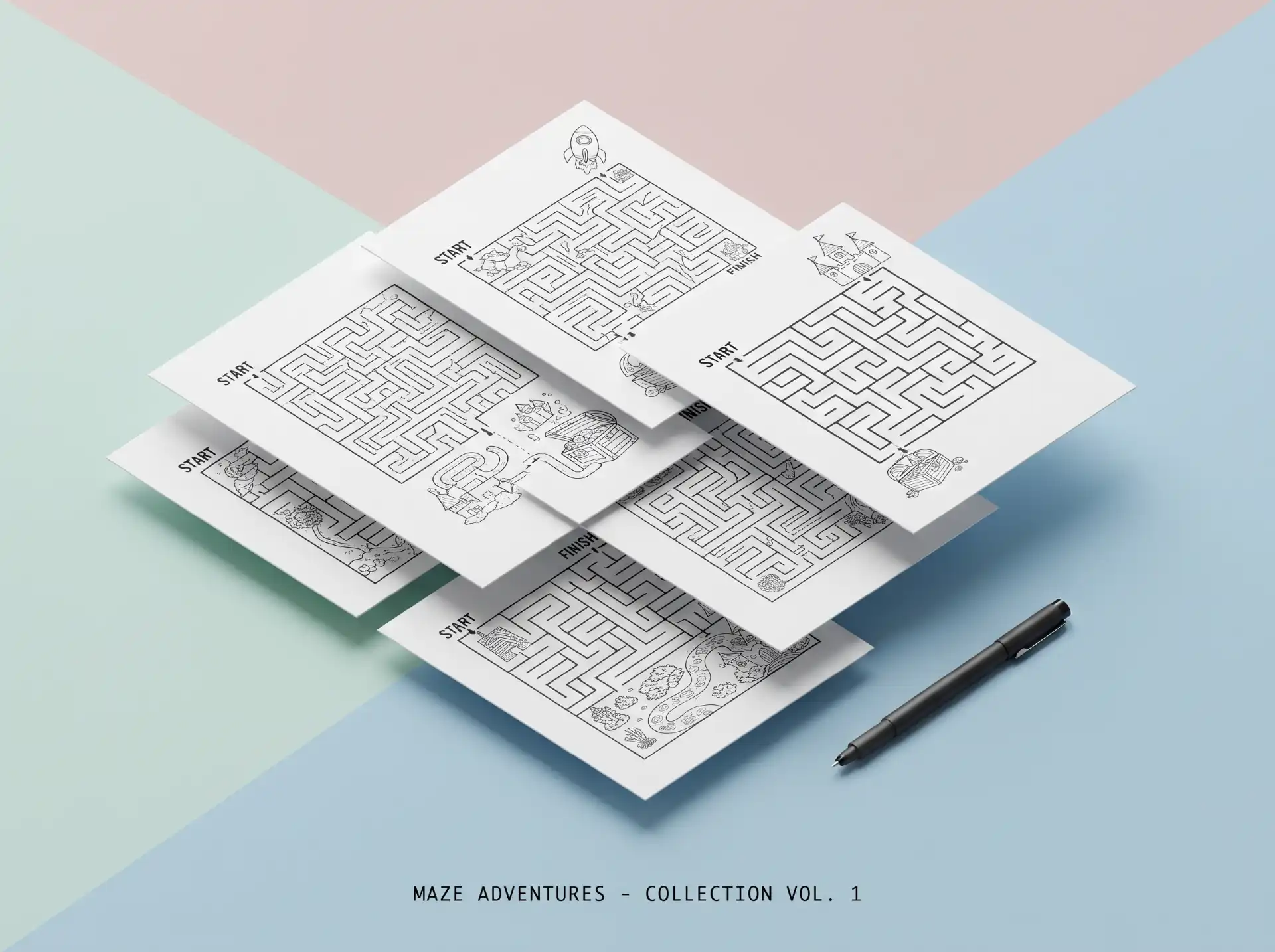 Download 100 free maze worksheets for Kids & Homeschooling (Printable PDF)