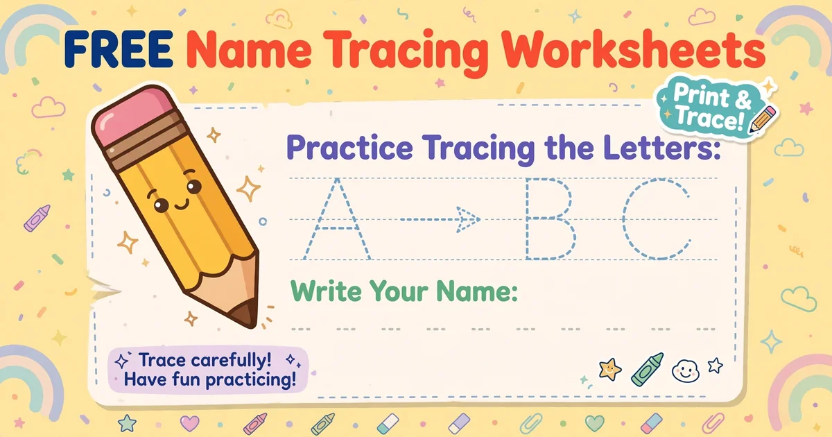 Free name tracing worksheets for kids printable handwriting practice
