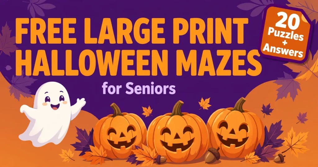 Free large print Halloween mazes for seniors