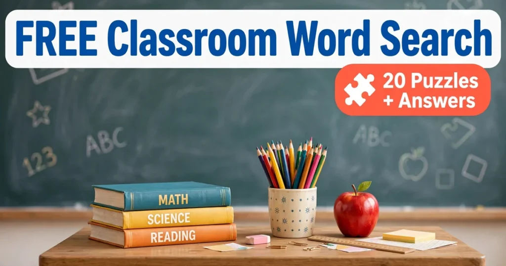 Free printable classroom word search for teachers