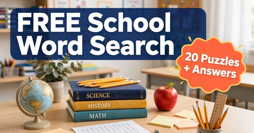 Free Printable School Word Search for Teachers