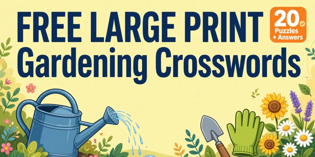 Large print gardening crossword puzzles for seniors