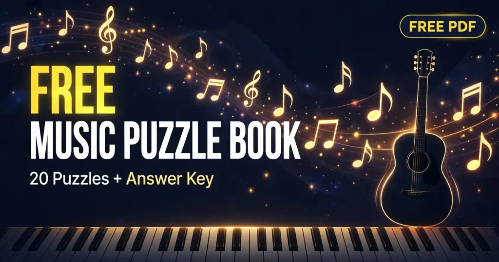 free printable music puzzle book for teens and adults