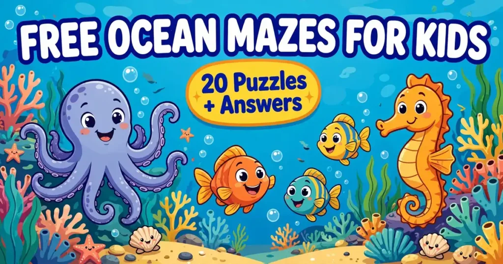 Free Printable Ocean Mazes for Kids