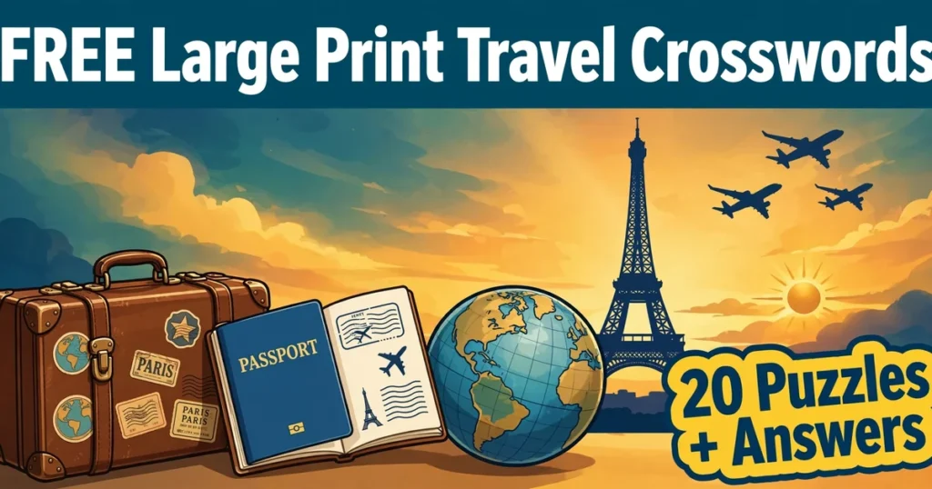 free printable large print travel crossword puzzles for seniors