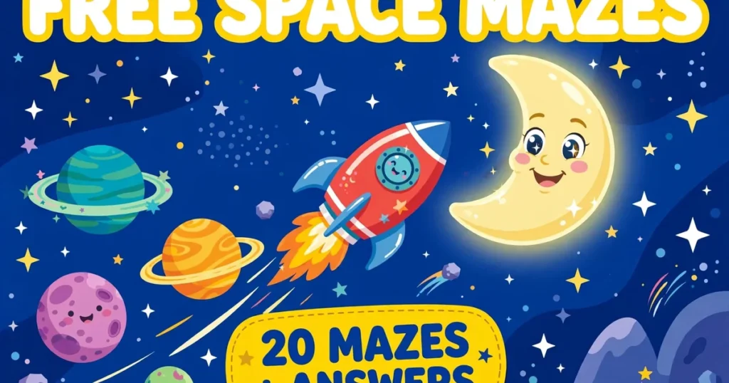 free printable space mazes for kids