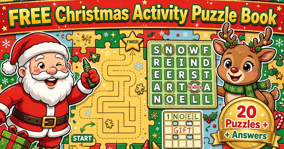 Free Christmas Activity Puzzle Book for Kids