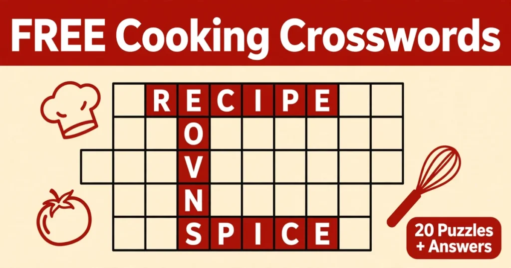 Free printable large print cooking crosswords for seniors