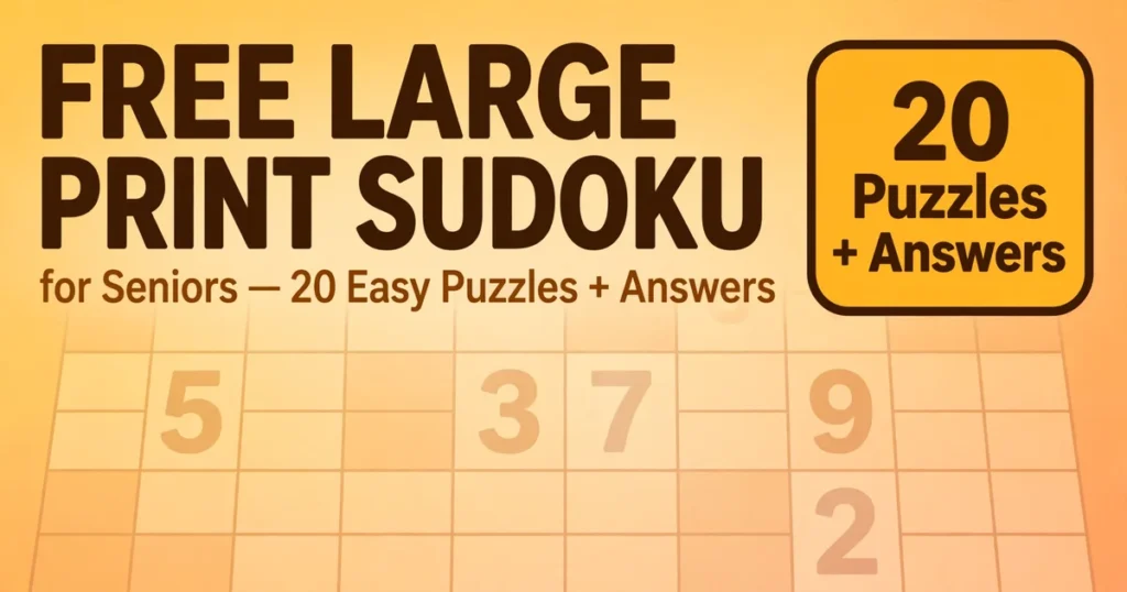 free printable large print sudoku puzzles for seniors