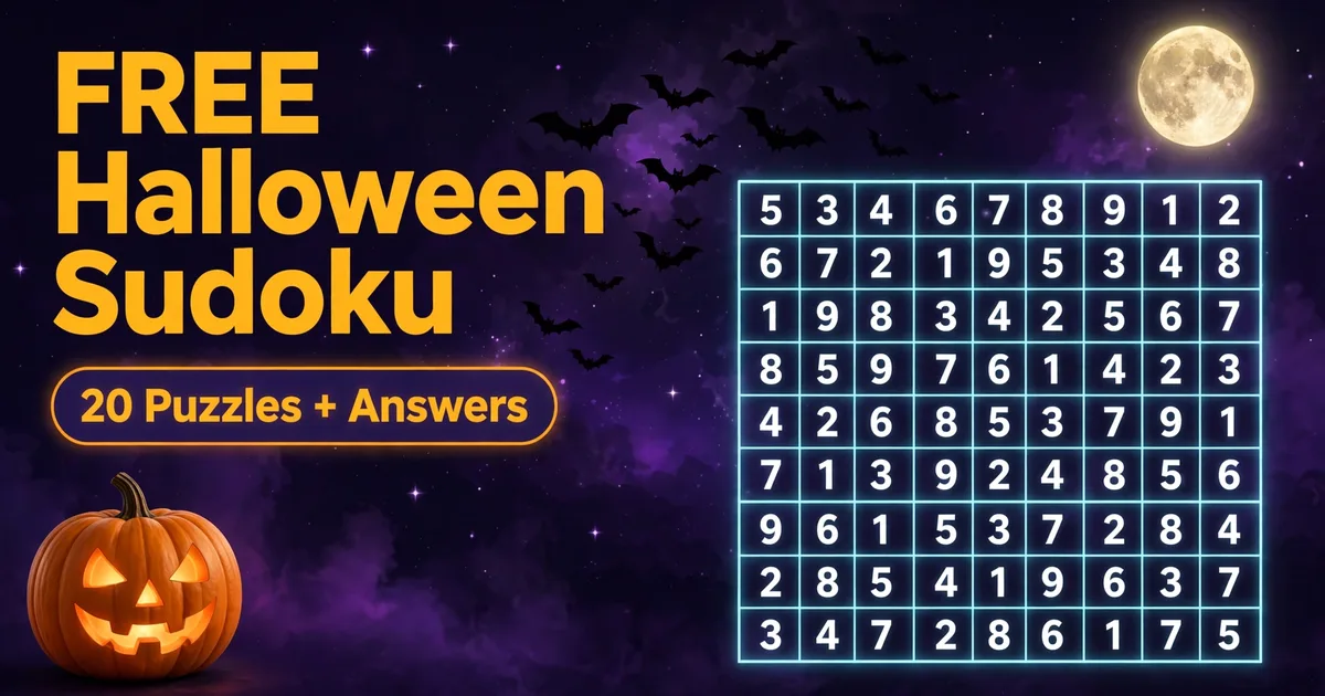 Free Printable Halloween Sudoku for Teens and Adults