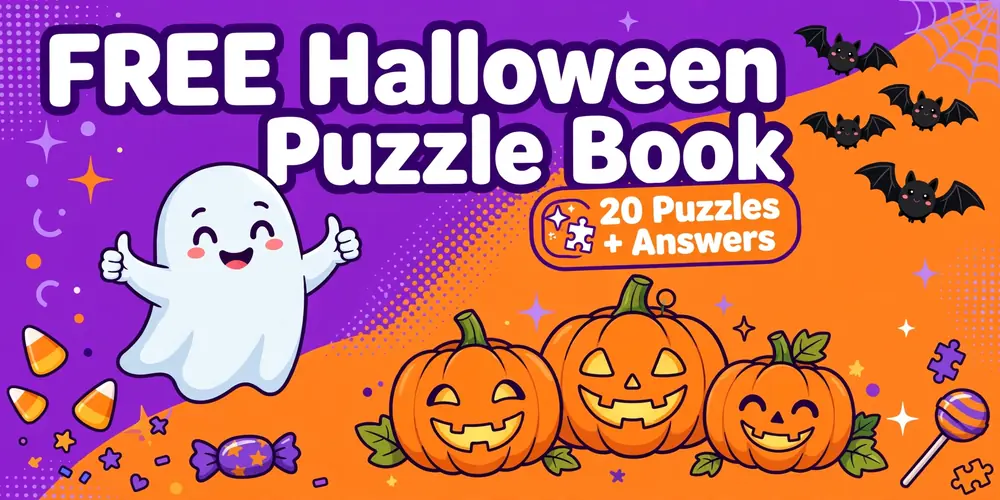 Free Printable Halloween Mixed Puzzle Book for Kids