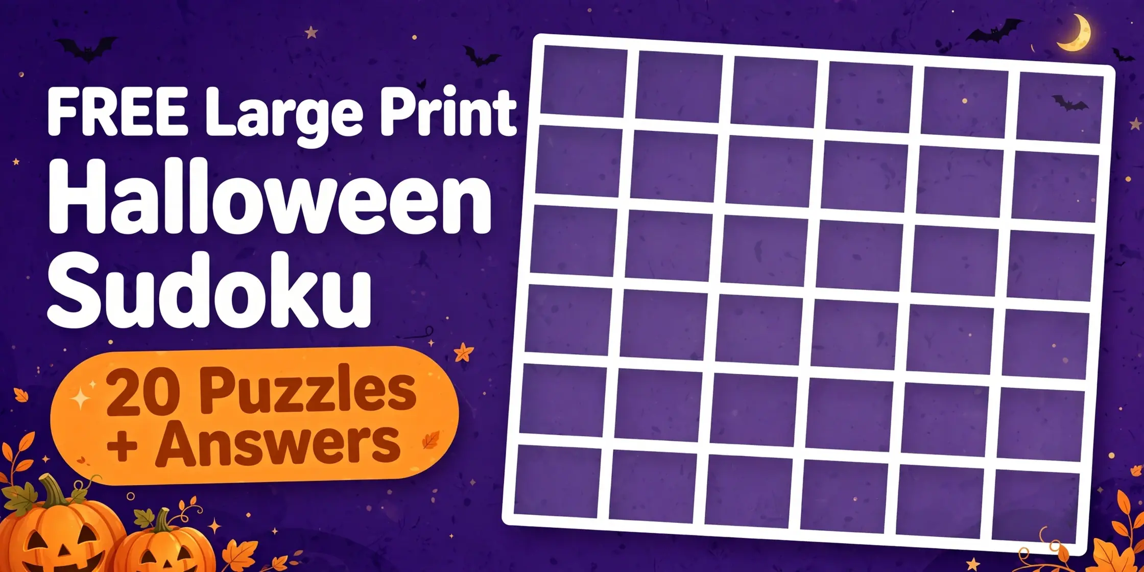 Free Large Print Halloween Sudoku for Seniors