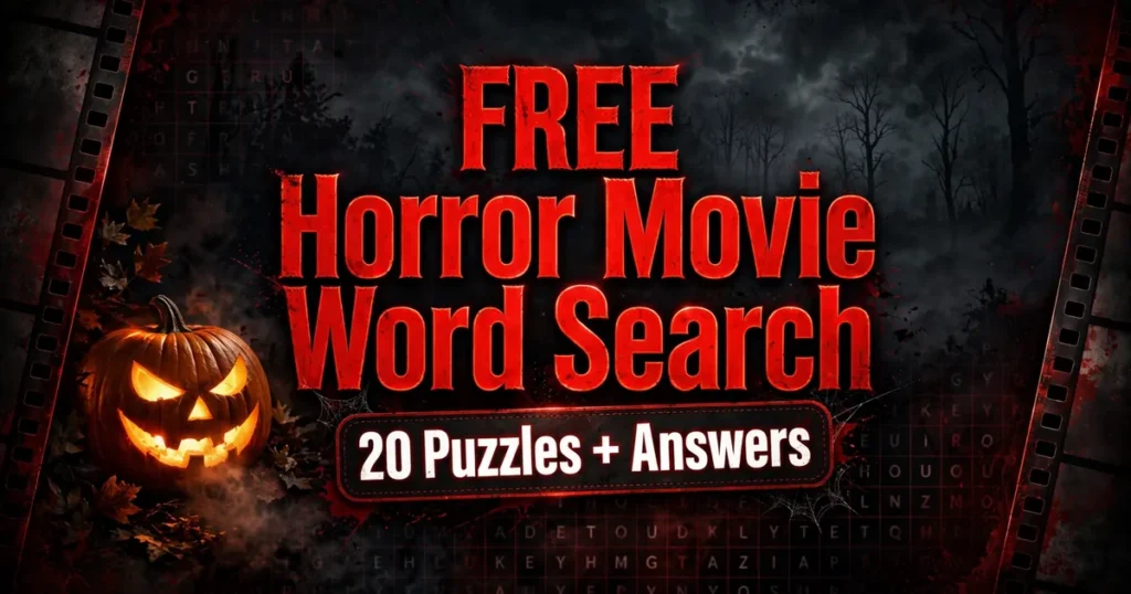 Free Printable Horror Movie Word Search for Adults