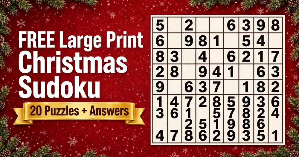 Free Large Print Christmas Sudoku for Seniors