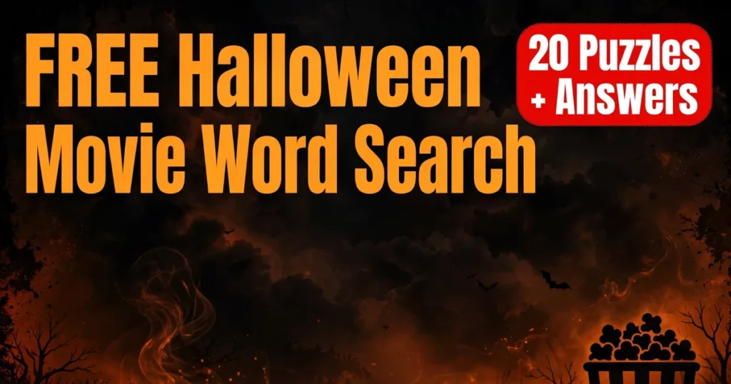 Free Printable Halloween Movie Word Search for Adults