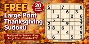 Free Large Print Thanksgiving Sudoku for Seniors