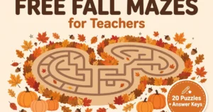 Free printable fall mazes for teachers